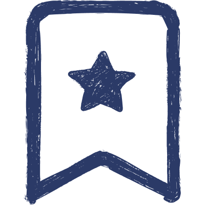 Zwei dunkelblaue Lesezeichen-Symbole übereinander auf transparentem Hintergrund.