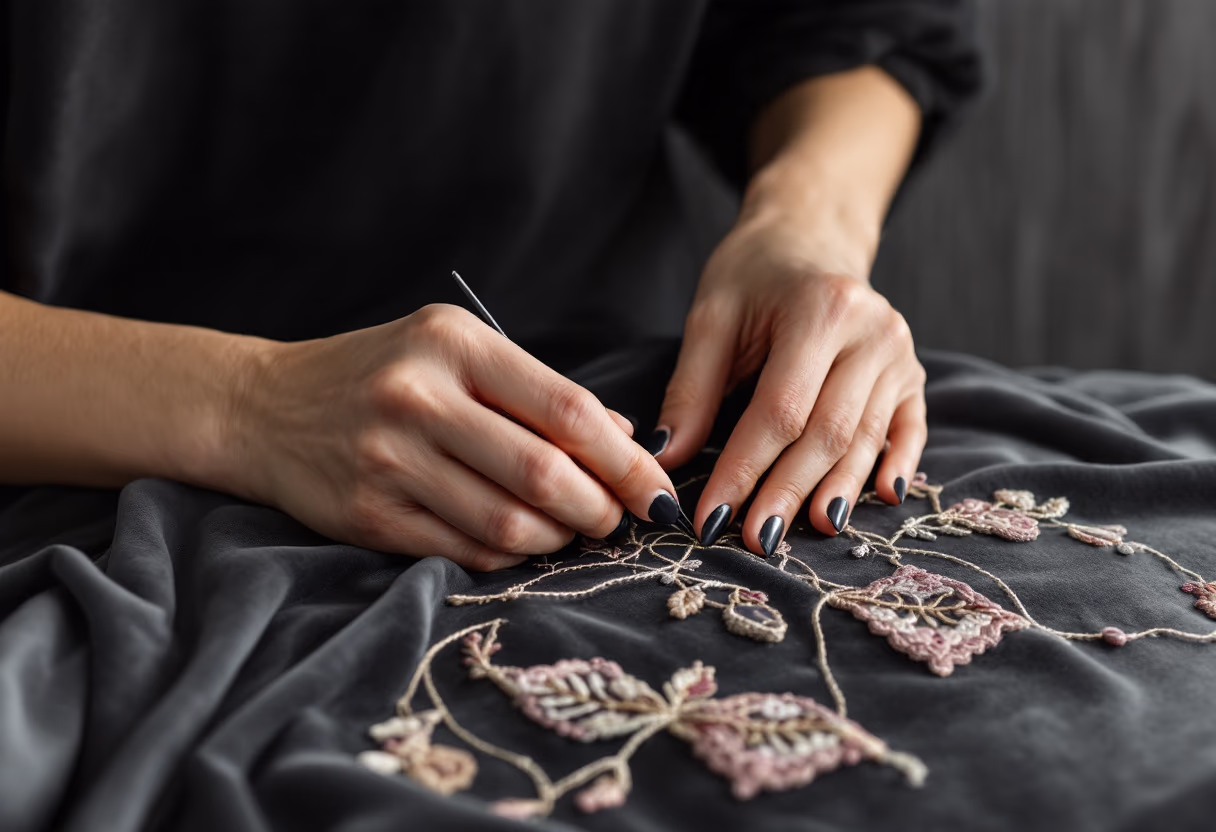 image of detailed embroidery work for a tailors & alteration shop