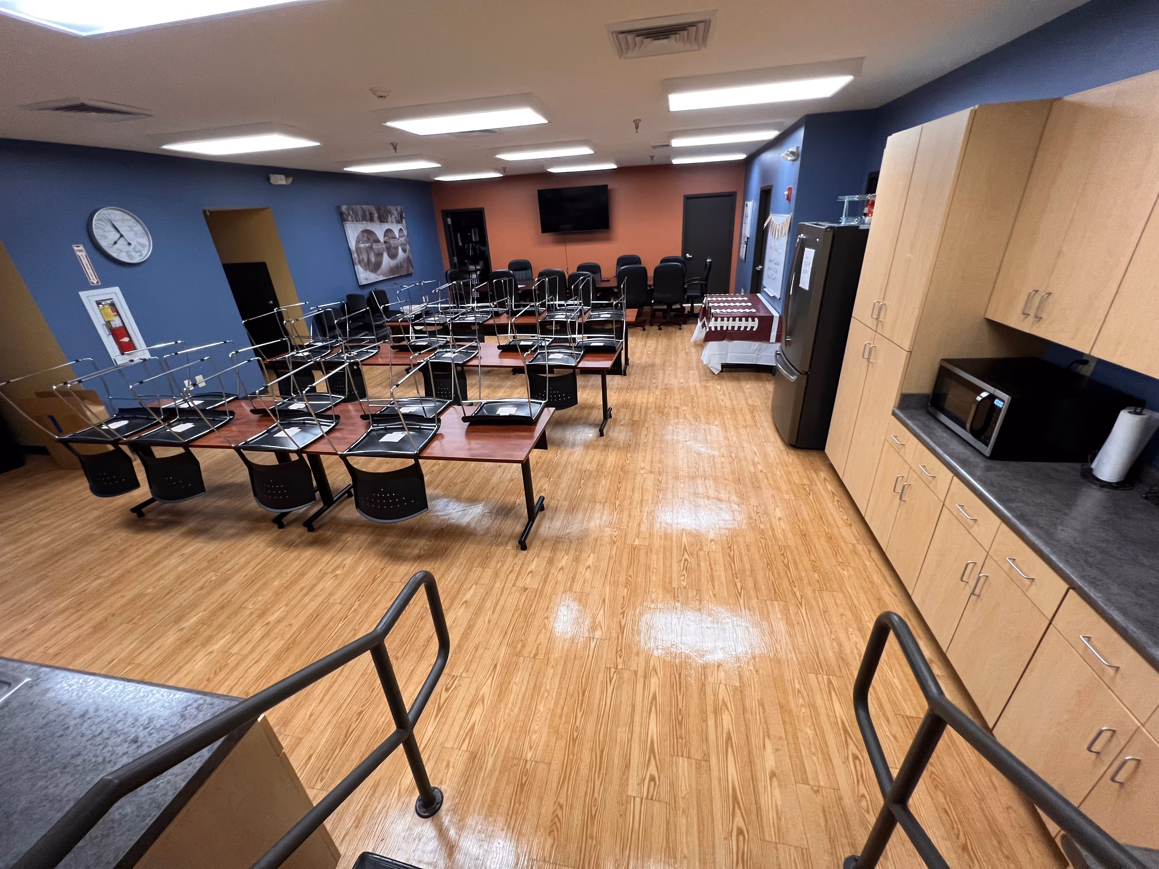 Waiting area cleaning