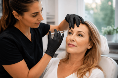 Woman receiving a Botox treatment at a medspa in Basking Ridge, New Jersey
