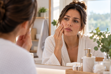 Woman with hydrated, glowing skin during a skin hydration consultation serving Morris County, New Jersey