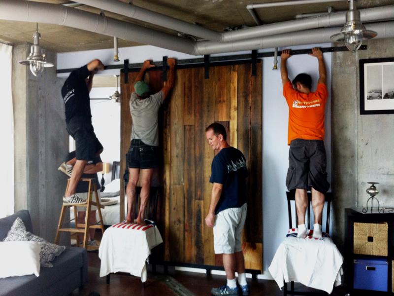 13-Architect-DIY-Condo-Living-Room-Barn-Door-Installation