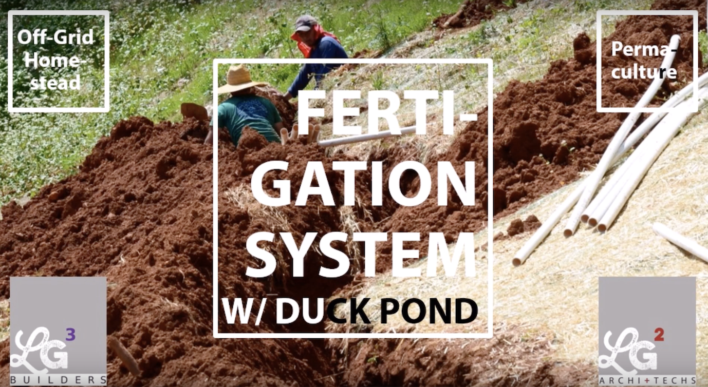 Fertigation System with Duck Pond, Off-Grid Homestead