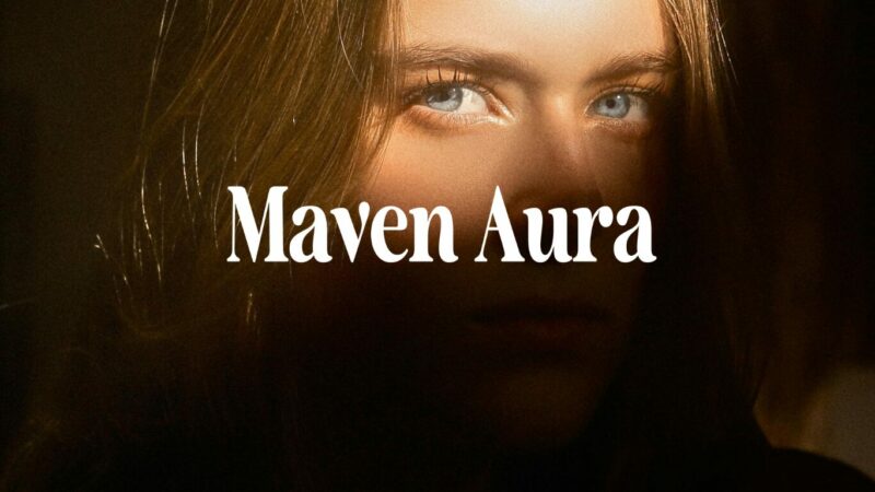 A logo design with the words 'Maven Aura'