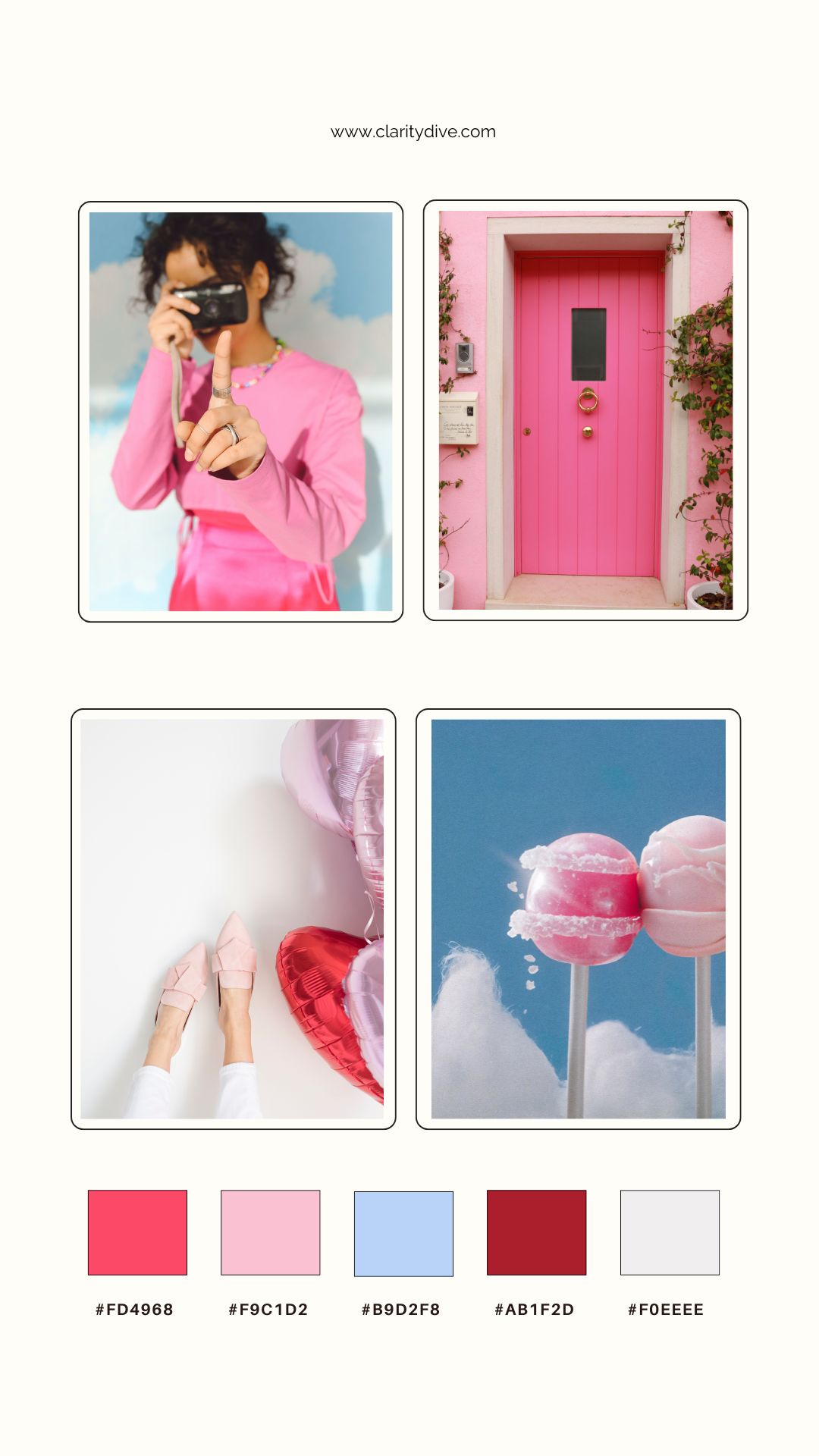 a clean and feminine moodboard