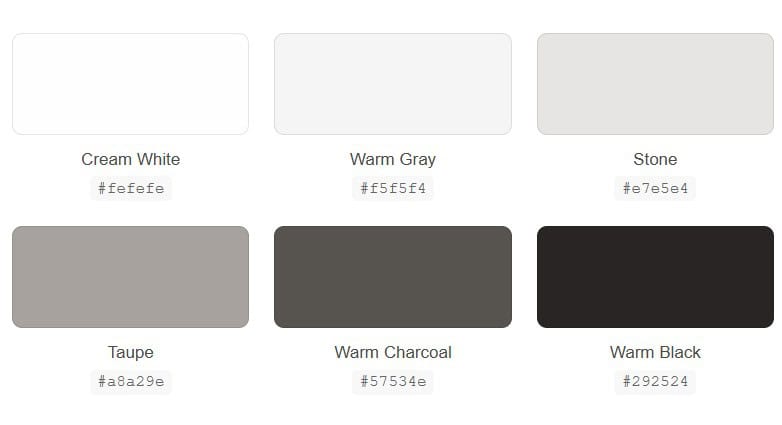 minimalistic color palette