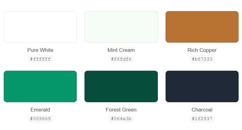 minimalistic color palette with rich colors