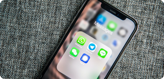 Apps on mobile iPhone.