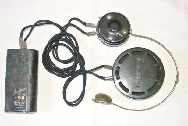 The First Electric and Portable Hearing Aid called the Akouphone