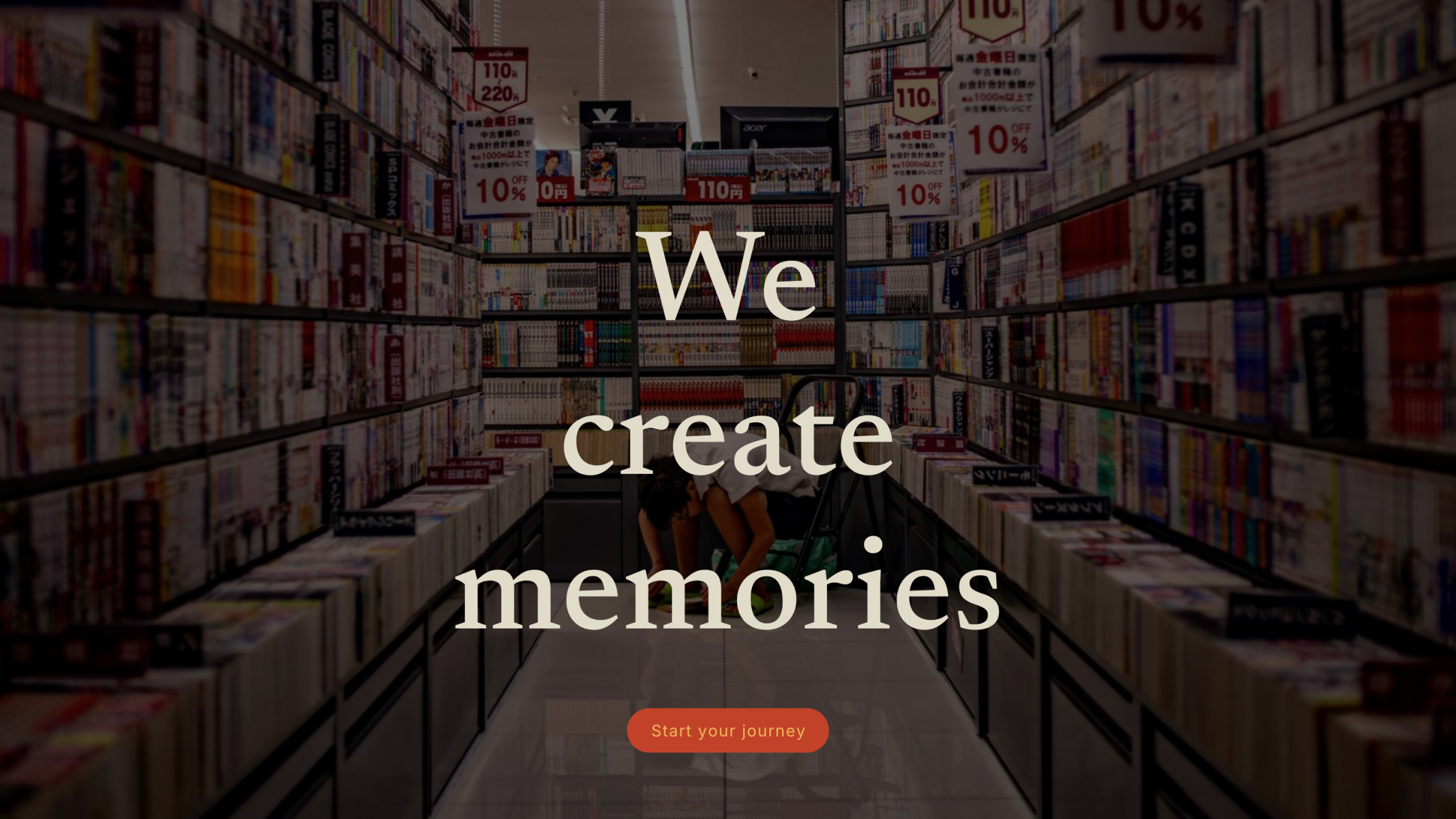 Hero strony projektu podróżniczego BIG in Japan