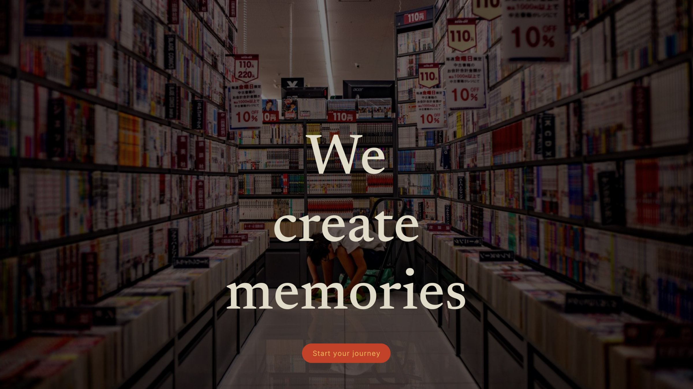 Hero strony projektu podróżniczego BIG in Japan