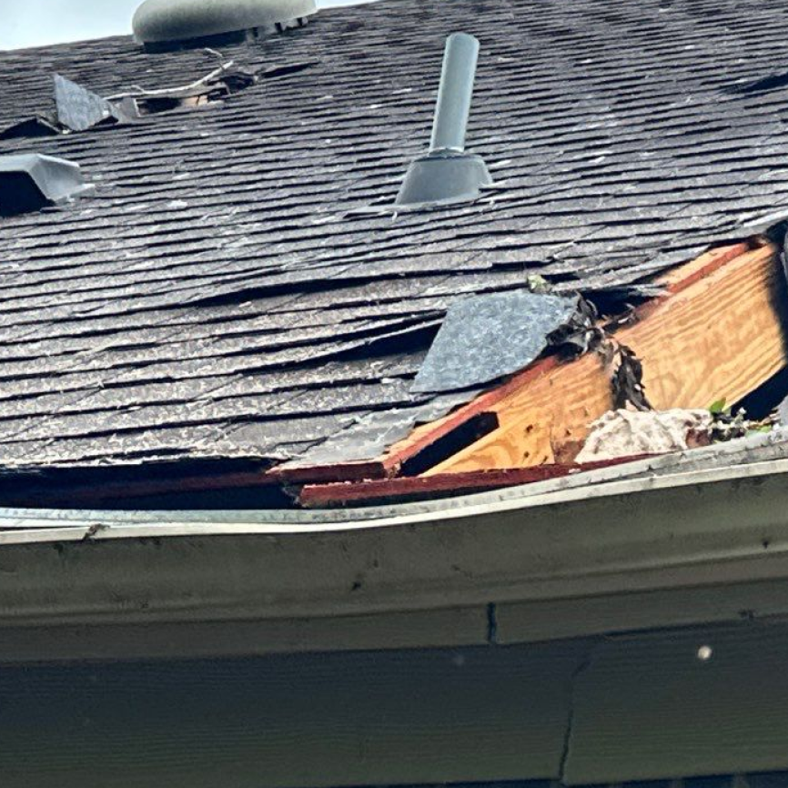 Interior ceiling damage caused by untreated hail roof issues