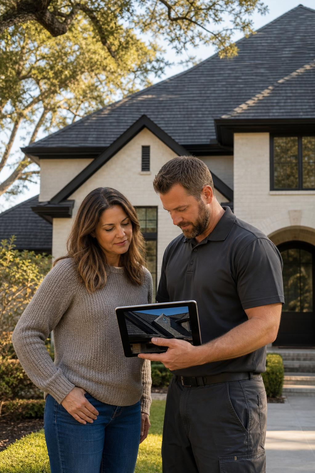 Level 7 representative communicating with a homeowner