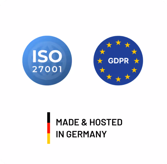 Maesn is ISO 27001 and GDPR certified and follows the highest standards with hpsting in Germany.