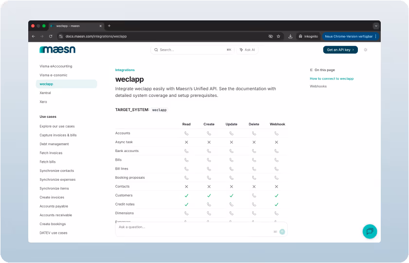 Weclapp API Documentation by Maesn