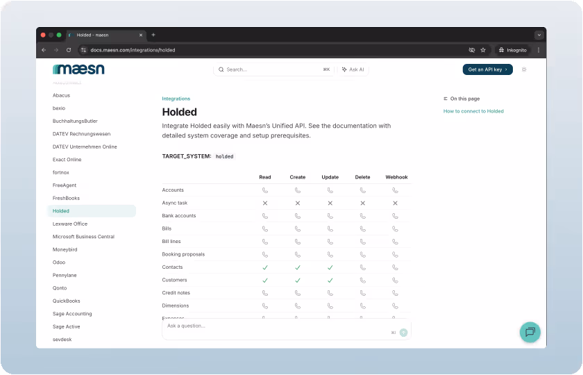 Holded API Documentation by Maesn
