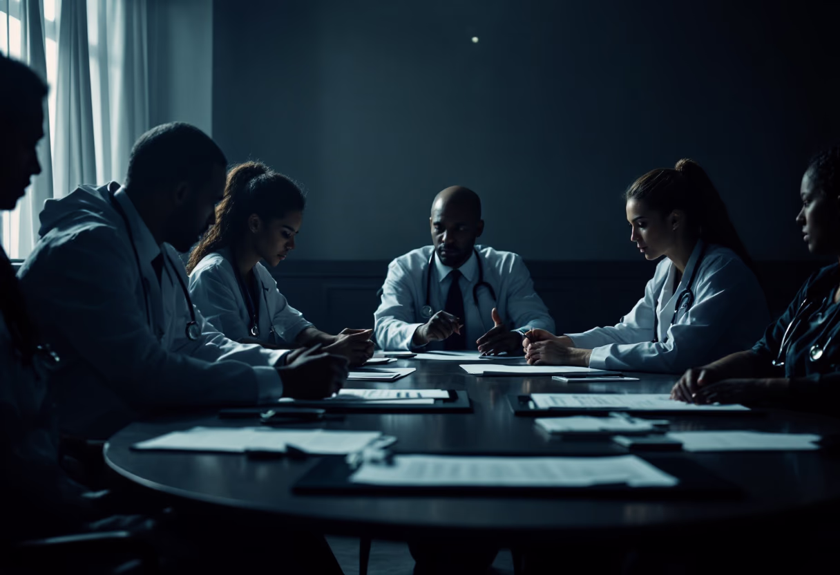 image of a team meeting (for a medical clinic)