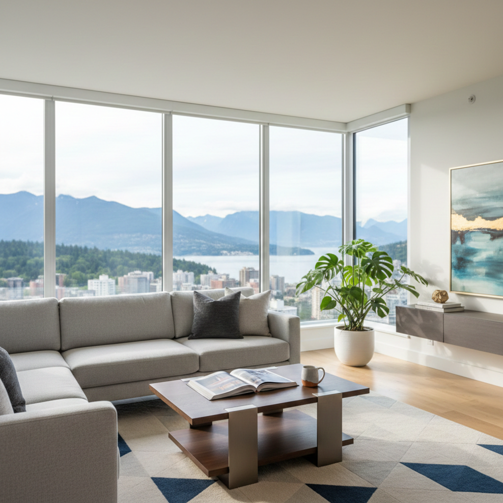 image of a stylish living room setup (for a furniture store)