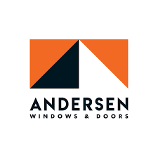 Andersen Windows & Doors company logo with an orange and black geometric design.