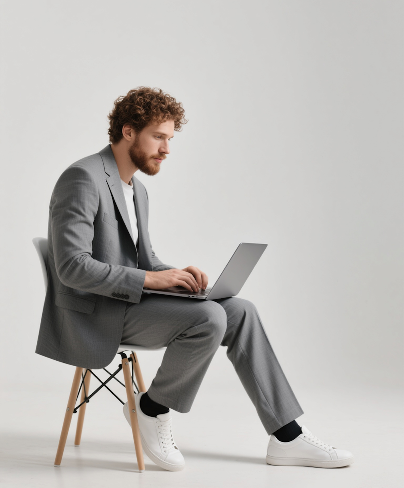 A office man working on his laptop.