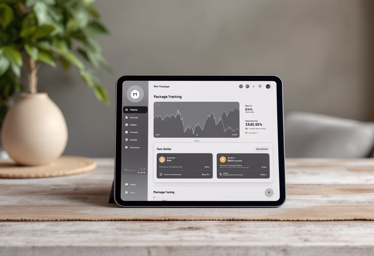 image of package tracking interface (for a courier & delivery service)