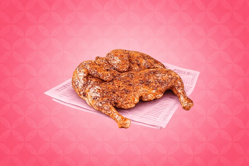 Poulet rôti entier doré et croustillant