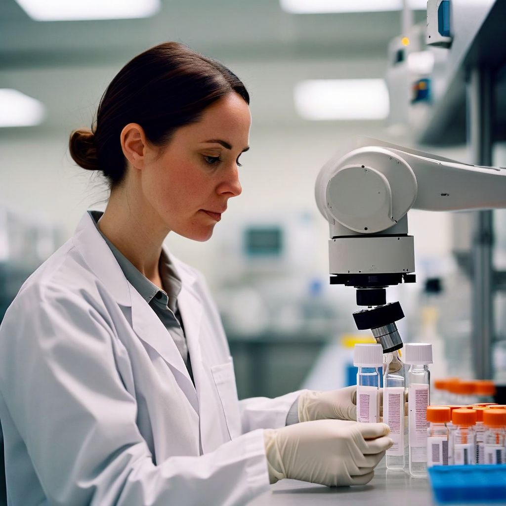 Cobot arm performing vial inspection in a pharmaceutical lab — cobot rental life sciences application
