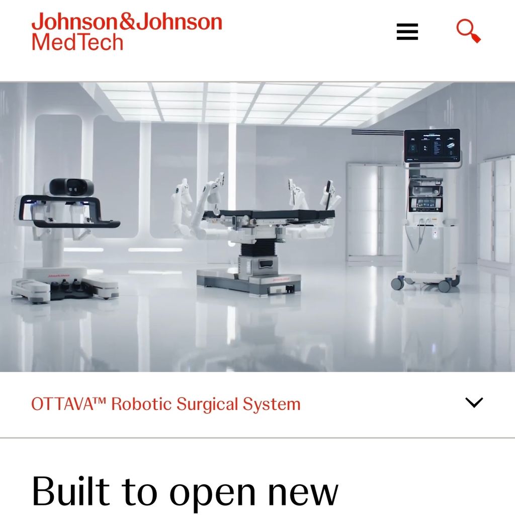Asset investor and hospital administrator reviewing surgical robot rental options beside a robotic surgery system