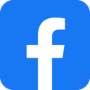 Facebook social media app icon with white lowercase f on blue background.