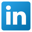 LinkedIn social network blue icon with white 'in' letters.
