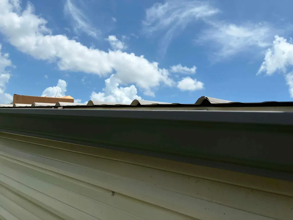 New inside foam closures at the eave of an exposed-fastener metal roof in Bonita Springs