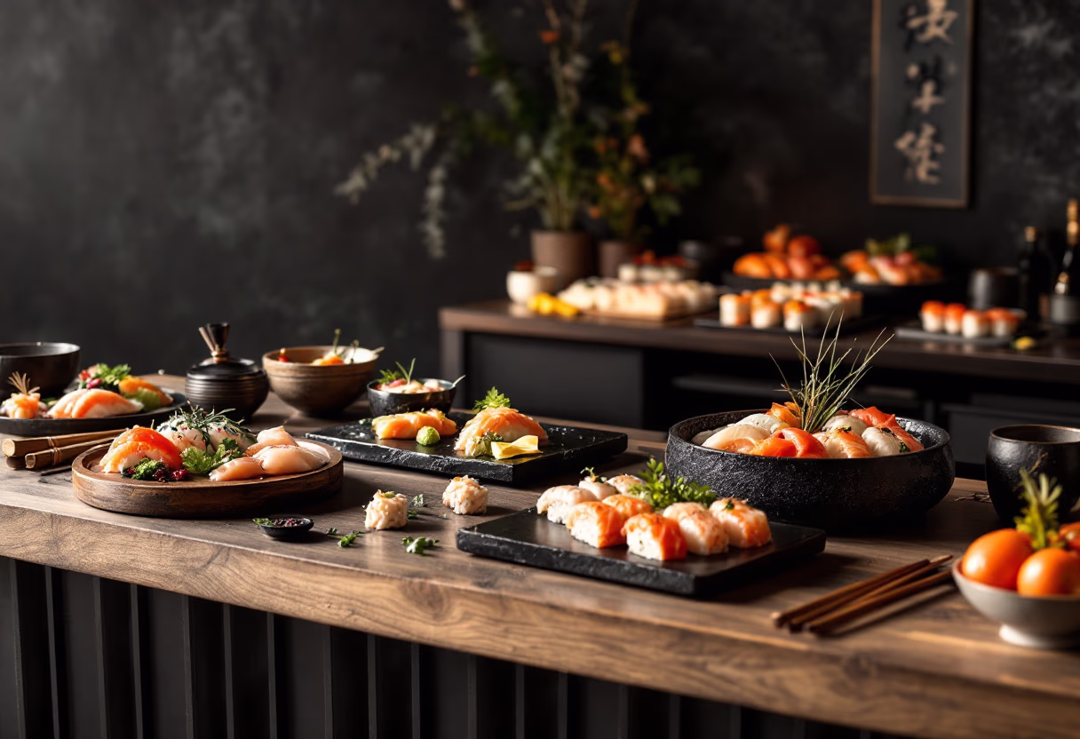 image of a special event setup for a japanese restaurant