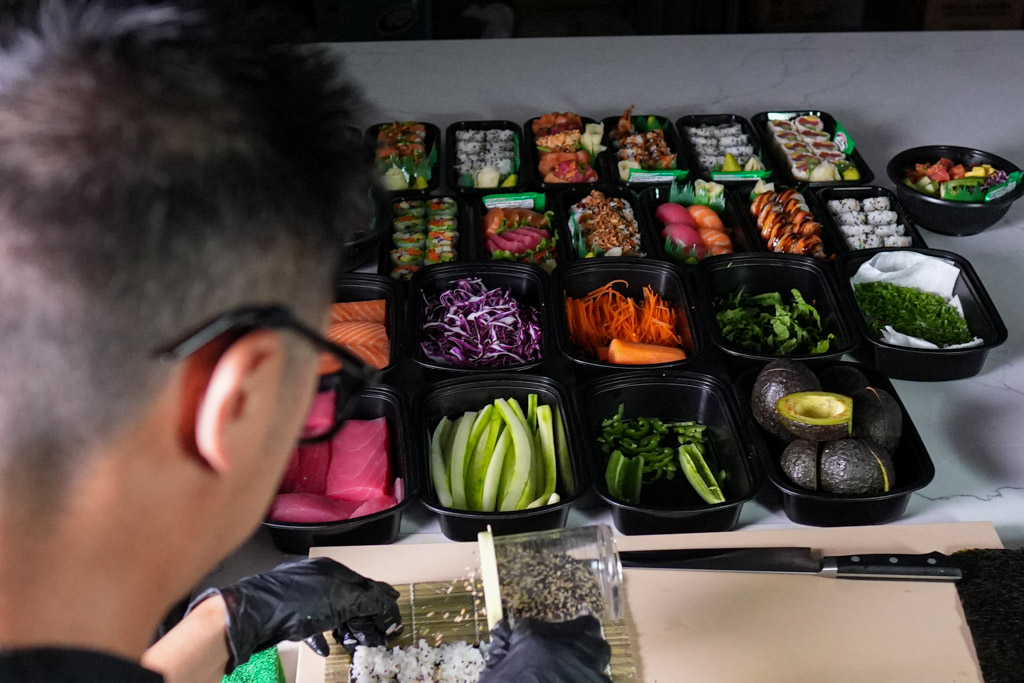image of a cooking demonstration (for a japanese restaurant)