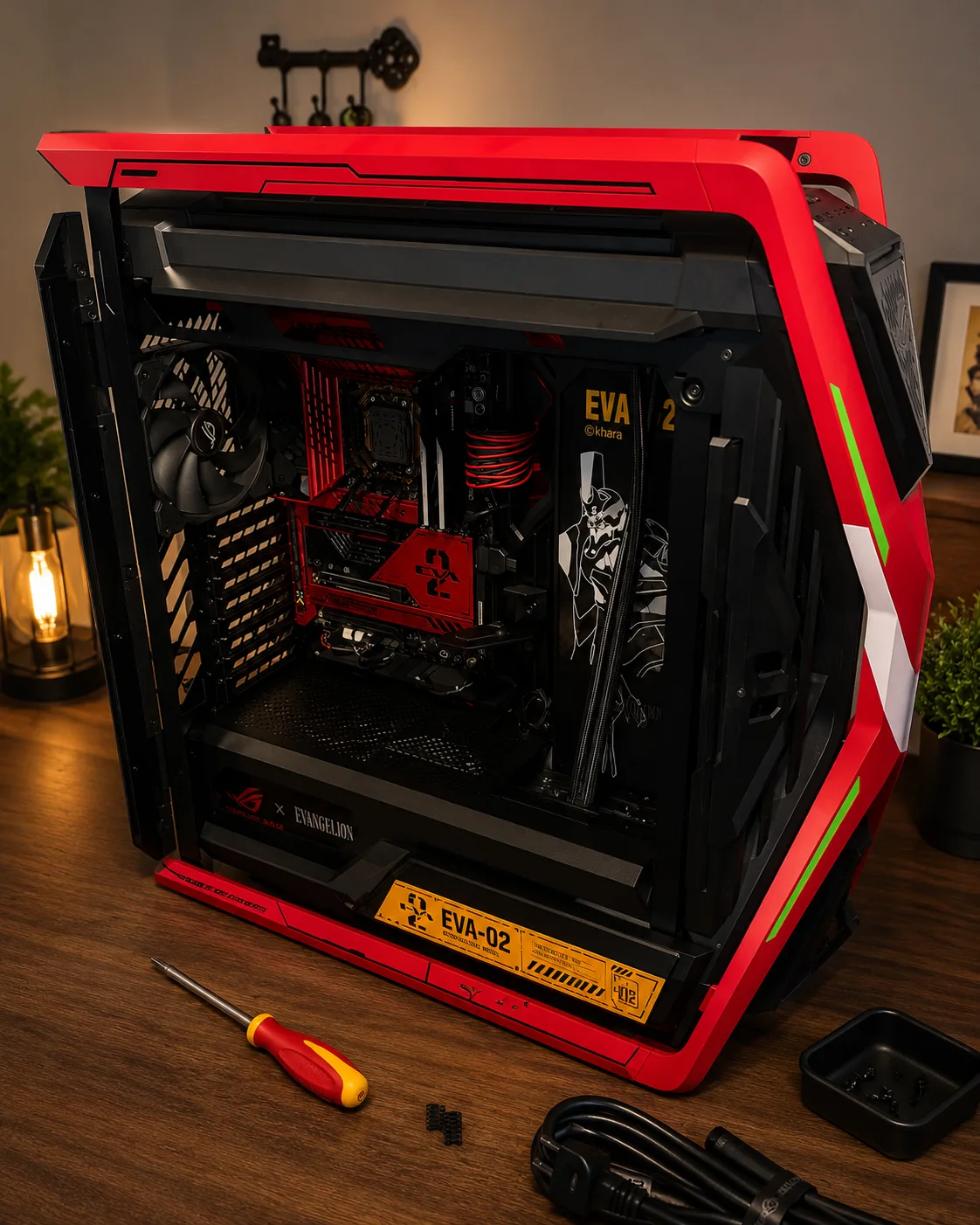 EVA-02 custom PC build in progress
