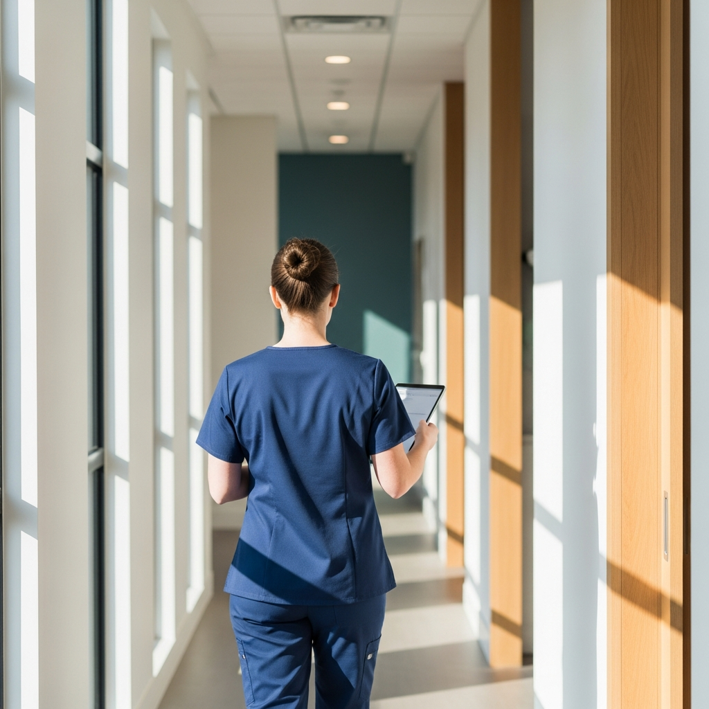Clinician reviewing a mental health EMR on a tablet