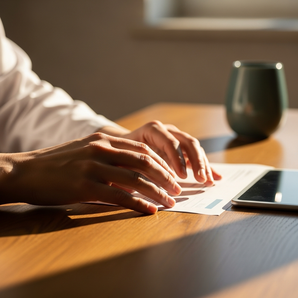 Reviewing CCBHC certification paperwork in a behavioral health clinic