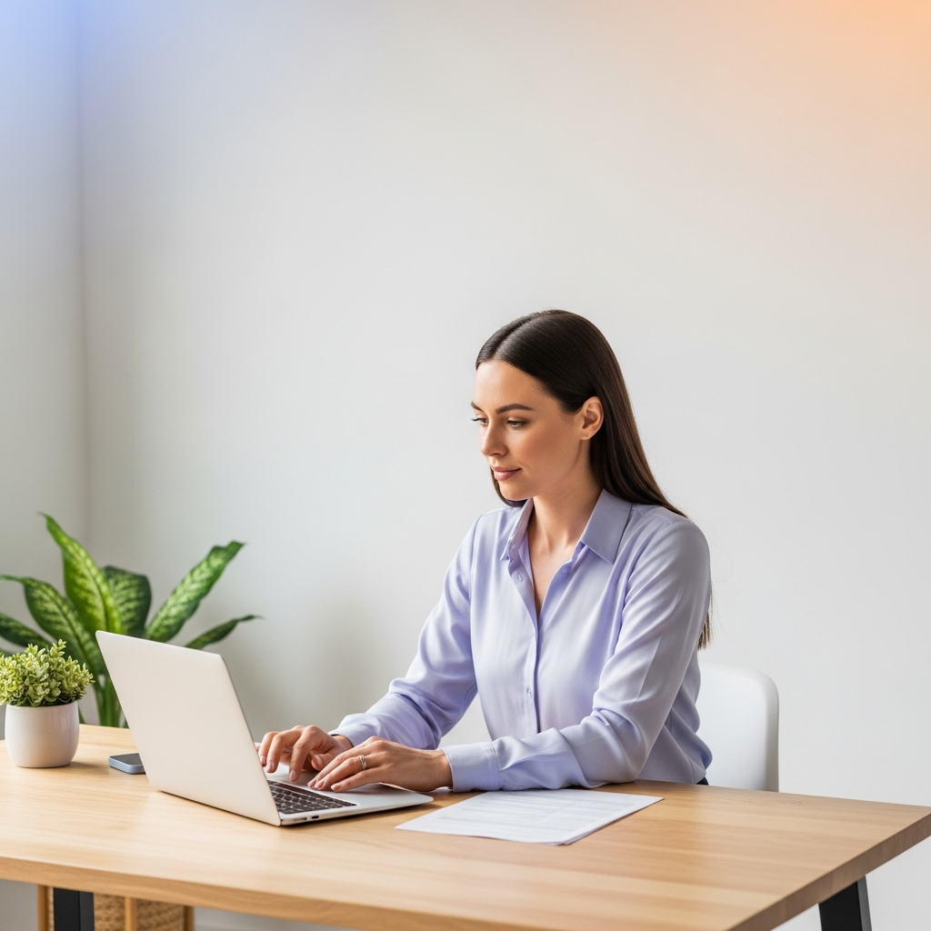 Behavioral health billing specialist reviewing claims on a laptop