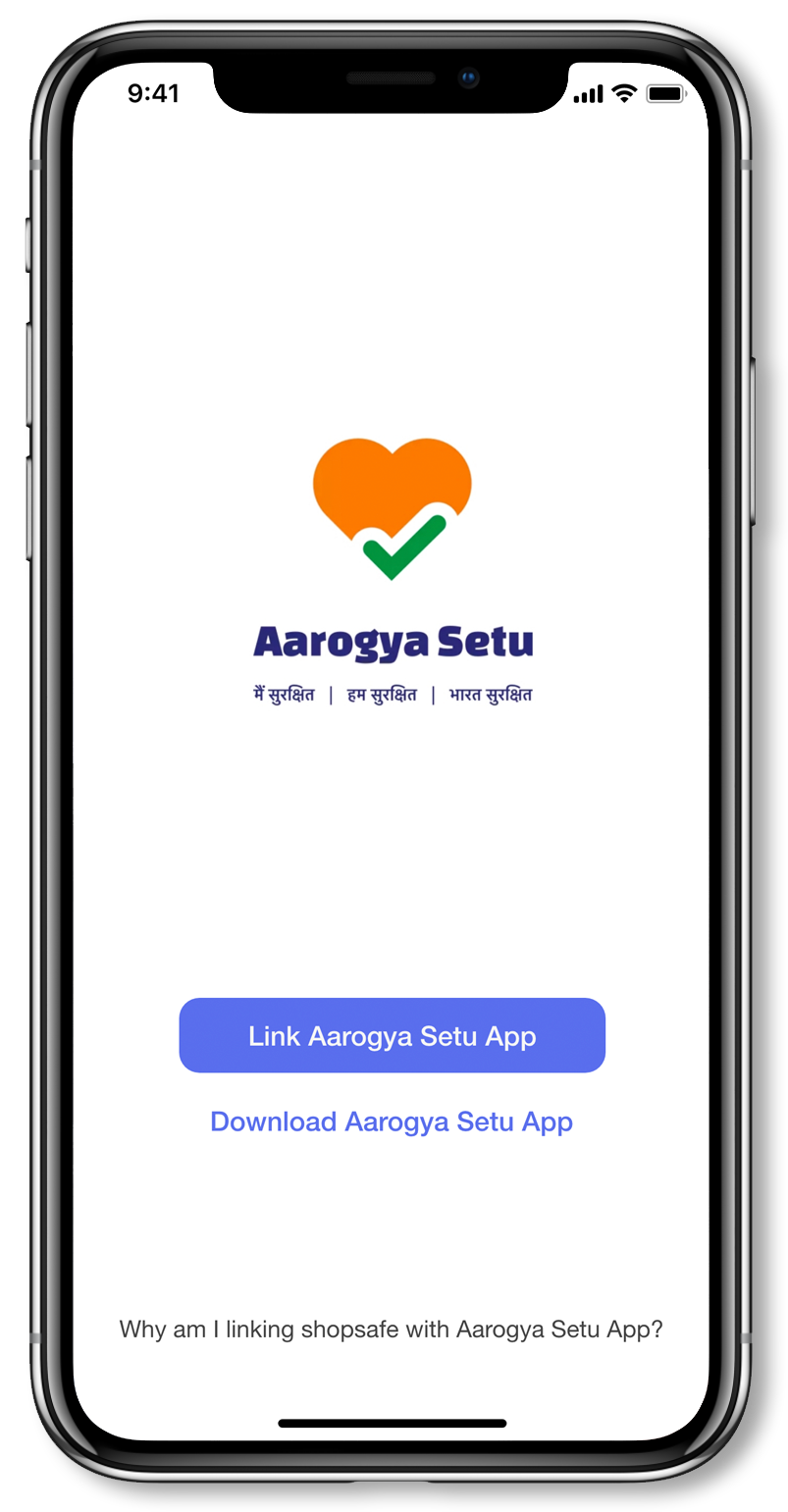 Arogya Setu app integration screen
