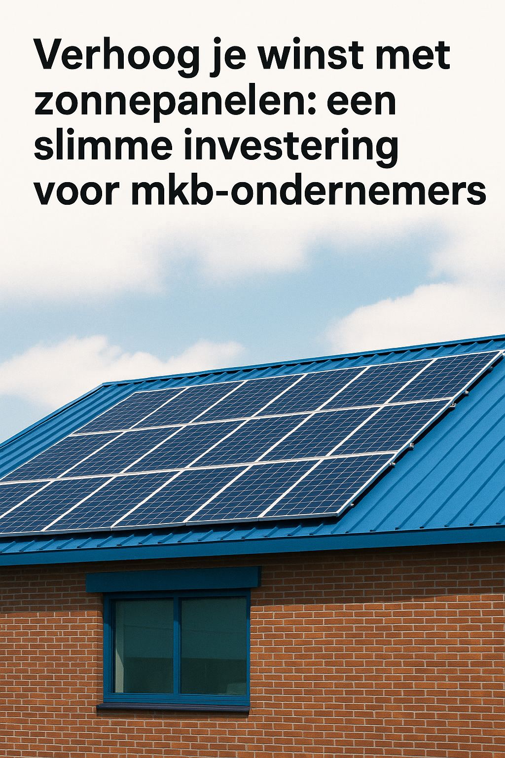 Verhoog je winst met zonnepanelen: een slimme investering voor mkb-ondernemers