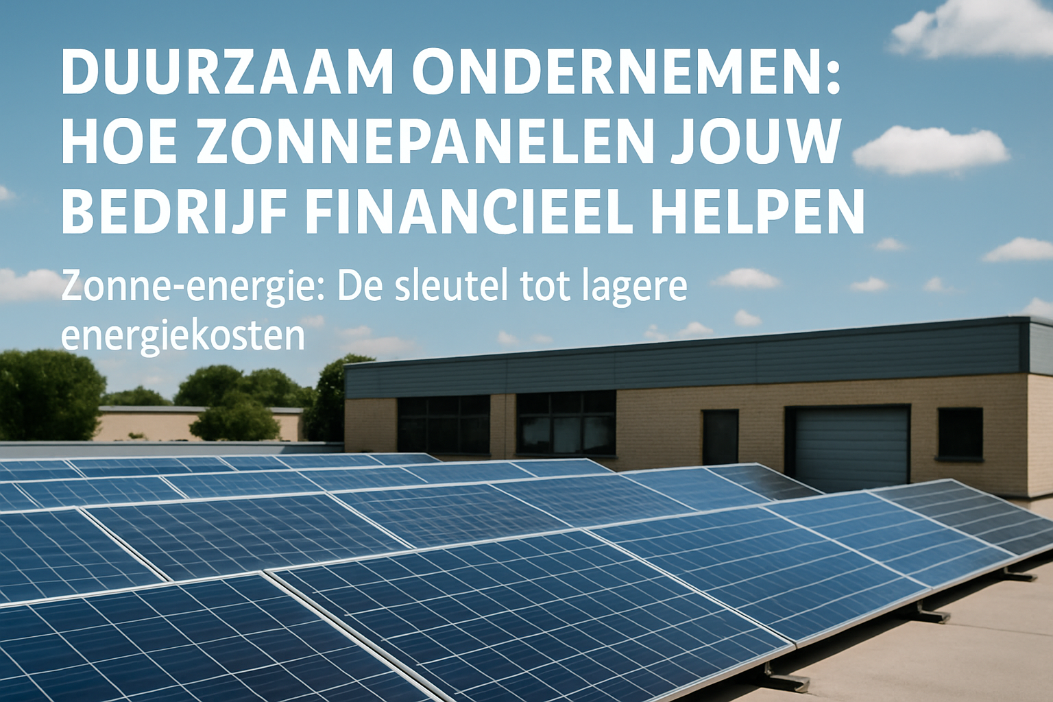 Duurzaam Ondernemen: Hoe Zonnepanelen Jouw Bedrijf Financieel Helpen
