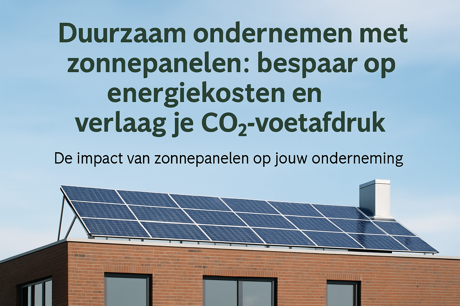 Duurzaam ondernemen met zonnepanelen: bespaar op energiekosten en verlaag je CO₂-voetafdruk