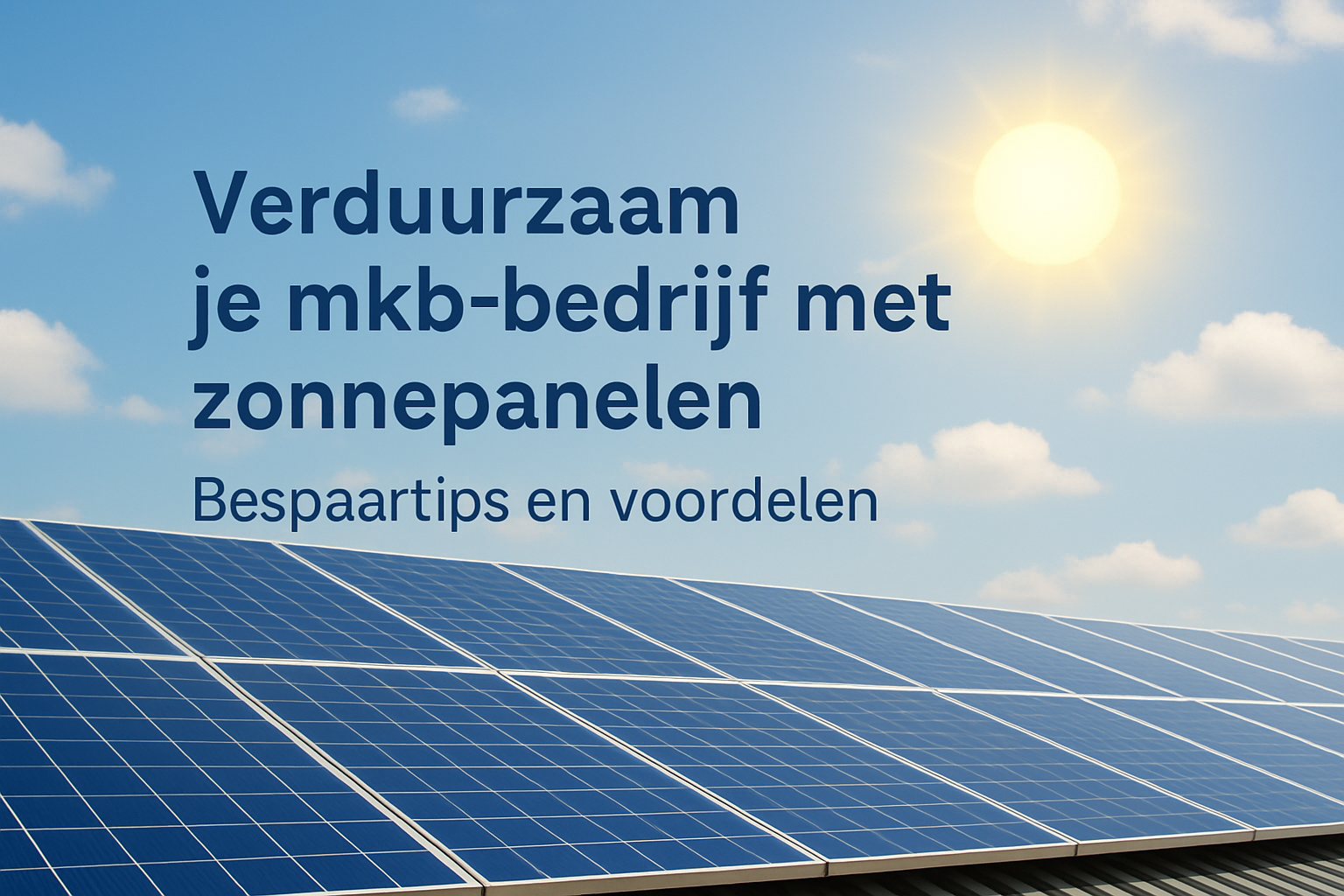 Verduurzaam je mkb-bedrijf met zonnepanelen: Bespaartips en voordelen