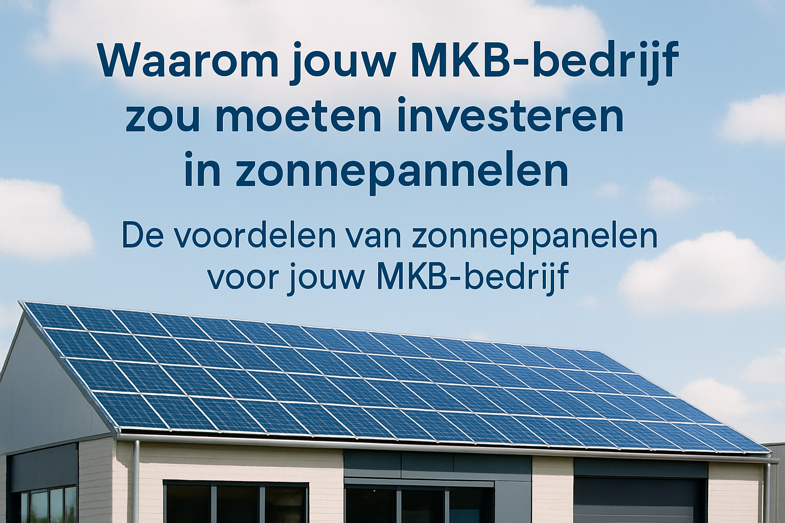 Waarom jouw MKB-bedrijf zou moeten investeren in zonnepanelen