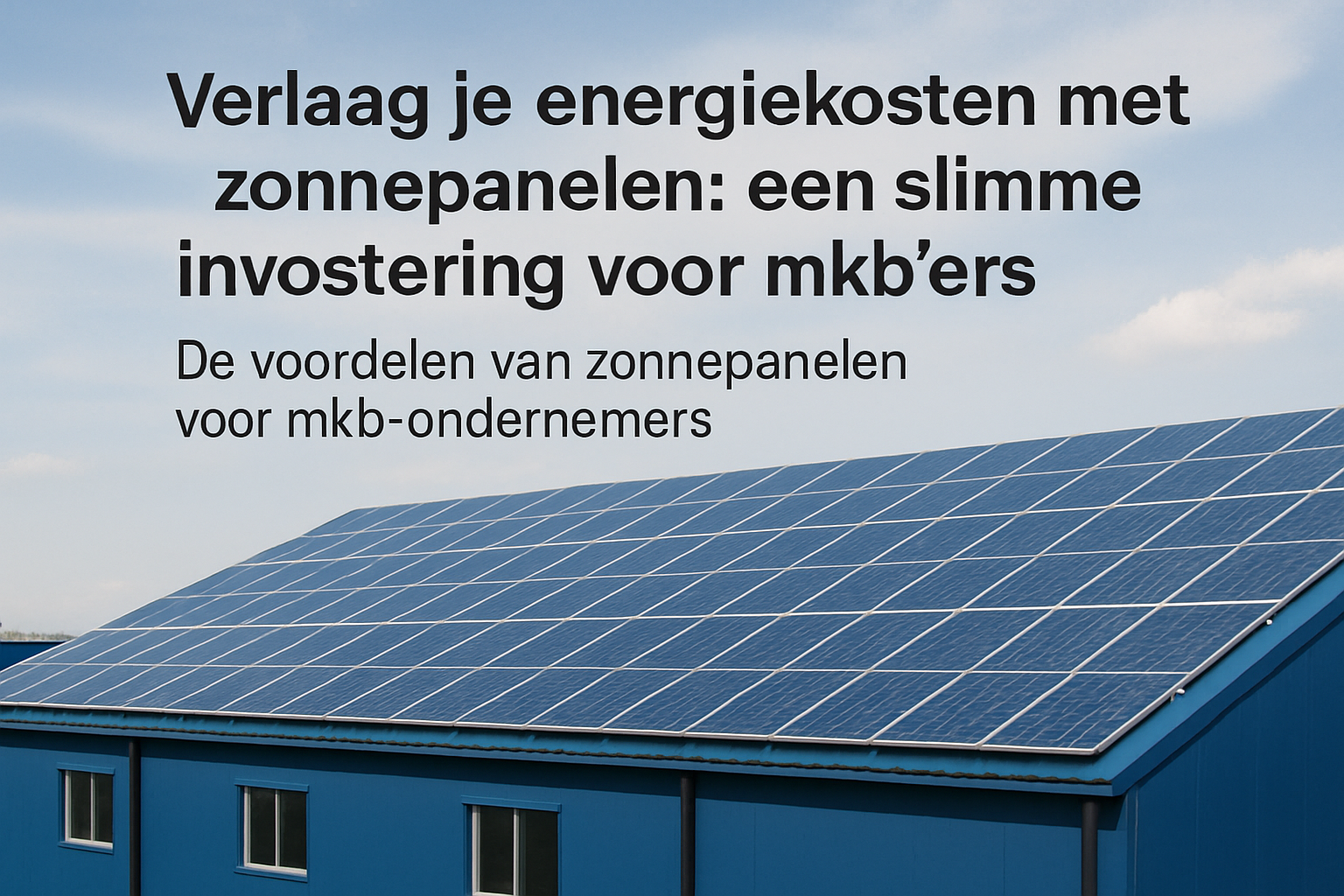 Verlaag je energiekosten met zonnepanelen: een slimme investering voor mkb'ers