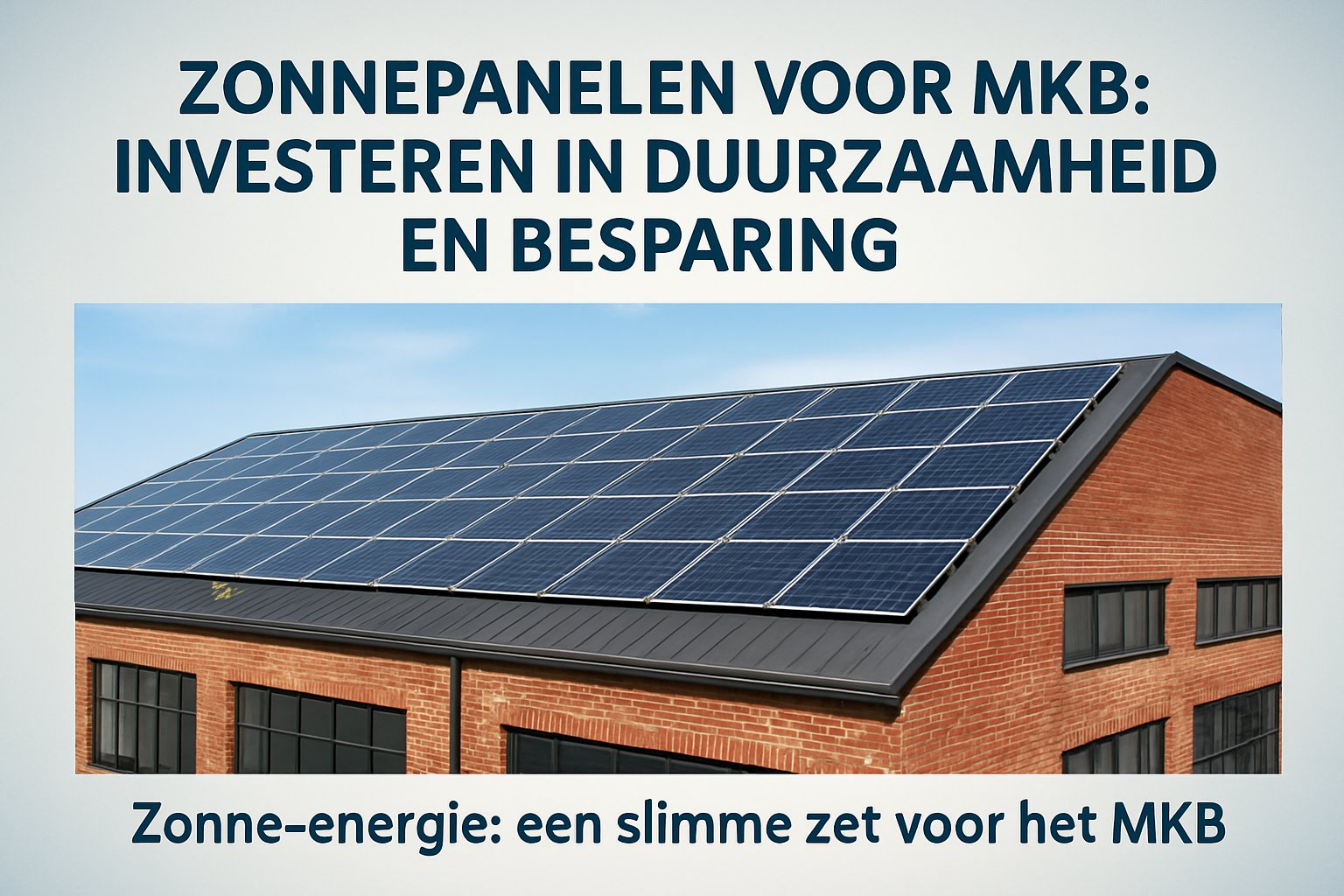 Zonnepanelen voor MKB: Investeren in Duurzaamheid en Besparing