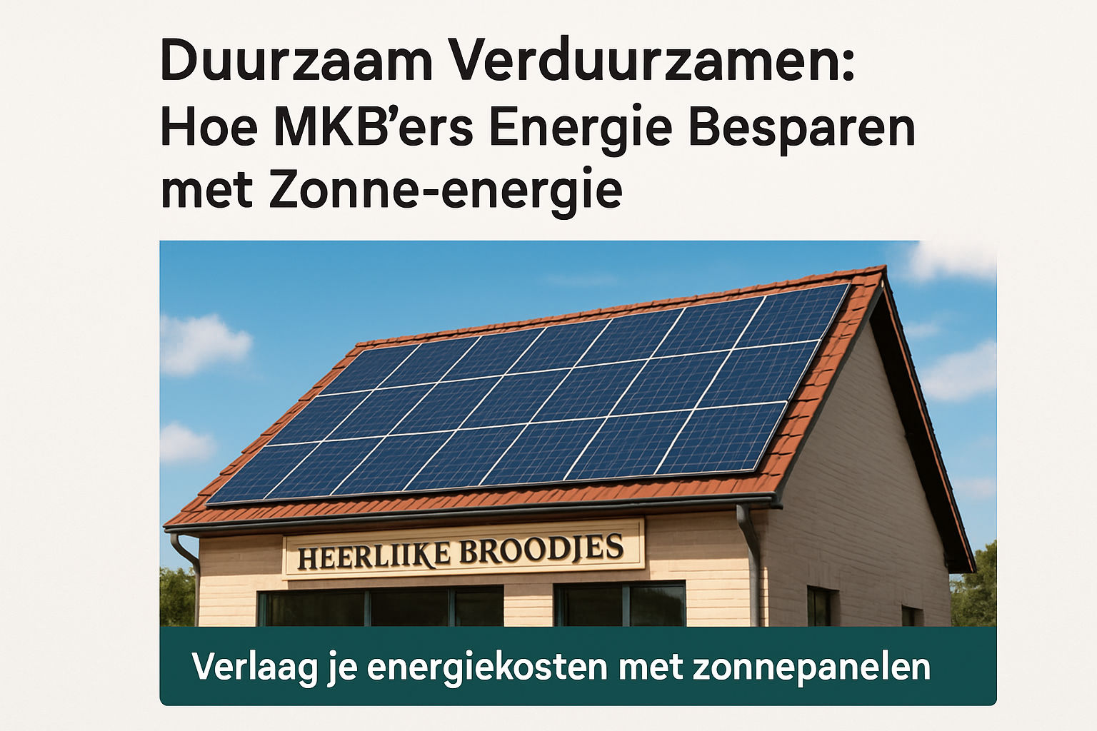 Duurzaam Verduurzamen: Hoe MKB'ers Energie Besparen met Zonne-energie
