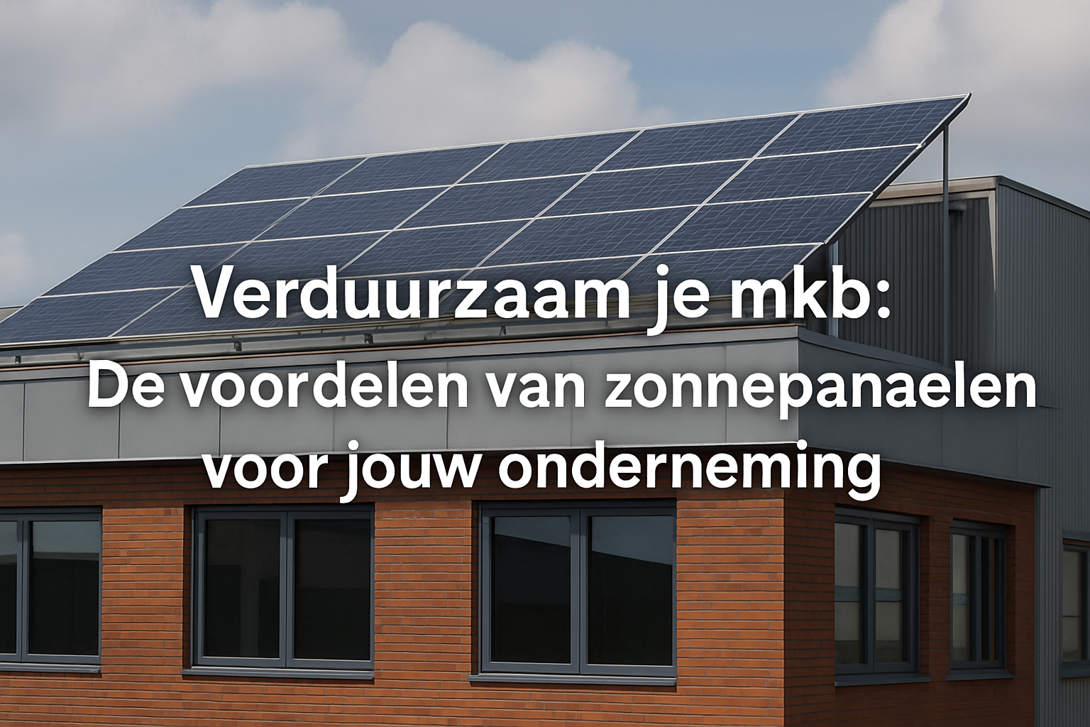 Verduurzaam je mkb: De voordelen van zonnepanelen voor jouw onderneming