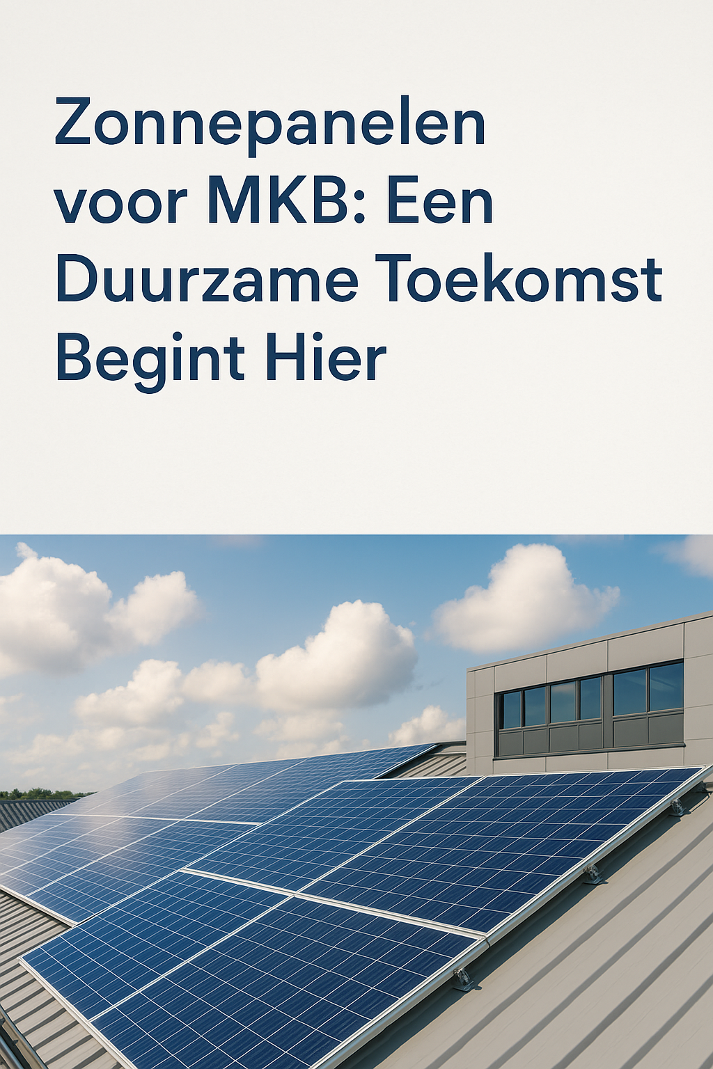 Zonnepanelen voor MKB: Een Duurzame Toekomst Begin Hier