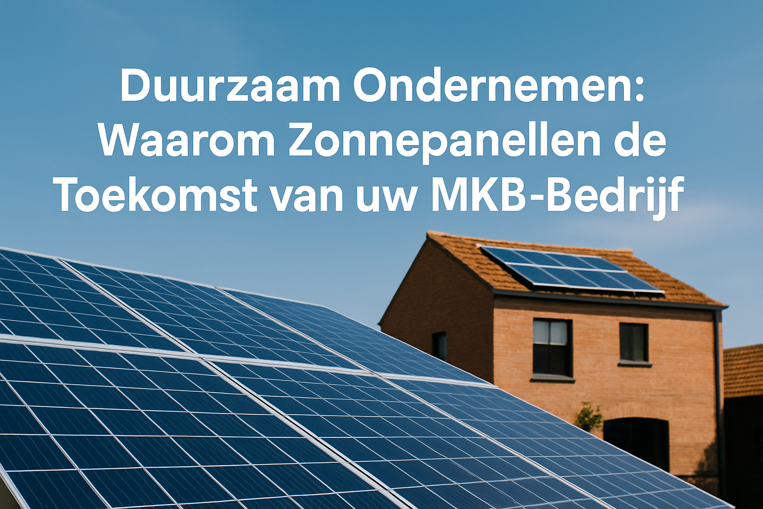 Duurzaam Ondernemen: Waarom Zonnepanelen de Toekomst van uw MKB Bedrijf Zijn