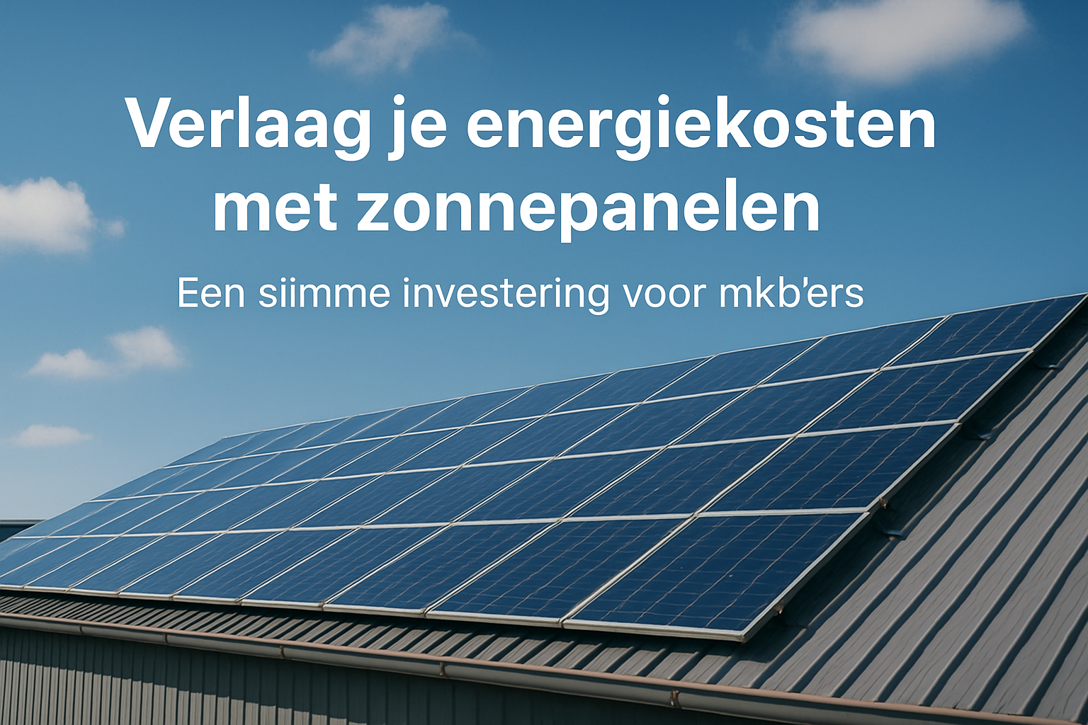 Verlaag je energiekosten met zonnepanelen: Een slimme investering voor mkb'ers